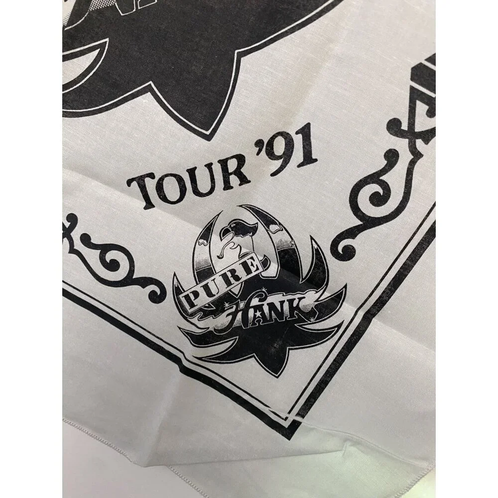 Hank Williams Jr Pure Hank Concert Tour Bandana Handkerchief Country 1991 READ